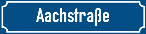 Straßenschild Aachstraße
