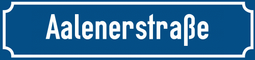 Straßenschild Aalenerstraße zum kostenlosen Download