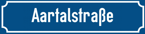 Straßenschild Aartalstraße zum kostenlosen Download