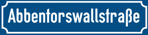 Straßenschild Abbentorswallstraße zum kostenlosen Download