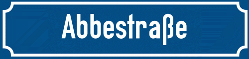 Straßenschild Abbestraße