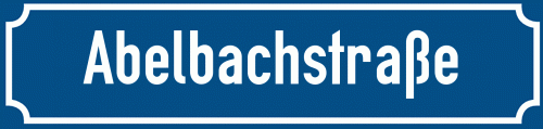 Straßenschild Abelbachstraße zum kostenlosen Download