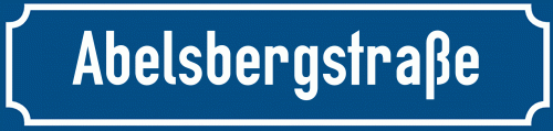 Straßenschild Abelsbergstraße zum kostenlosen Download