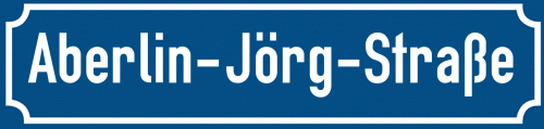 Straßenschild Aberlin-Jörg-Straße