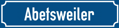 Straßenschild Abetsweiler zum kostenlosen Download