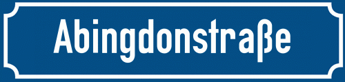 Straßenschild Abingdonstraße