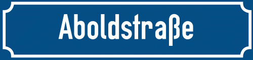 Straßenschild Aboldstraße