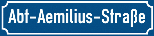Straßenschild Abt-Aemilius-Straße