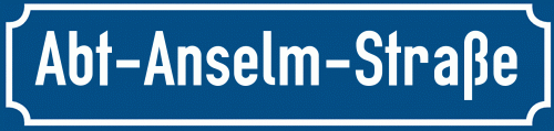 Straßenschild Abt-Anselm-Straße zum kostenlosen Download