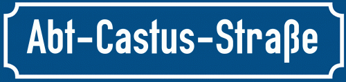 Straßenschild Abt-Castus-Straße zum kostenlosen Download