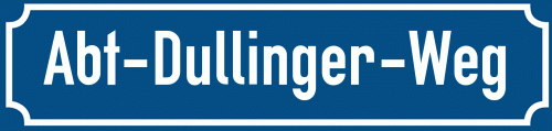 Straßenschild Abt-Dullinger-Weg zum kostenlosen Download
