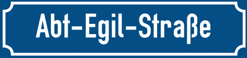 Straßenschild Abt-Egil-Straße