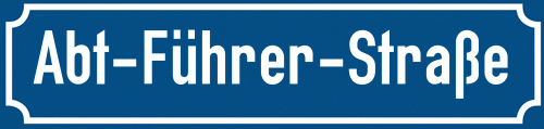 Straßenschild Abt-Führer-Straße