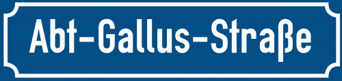 Straßenschild Abt-Gallus-Straße zum kostenlosen Download