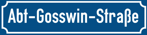 Straßenschild Abt-Gosswin-Straße
