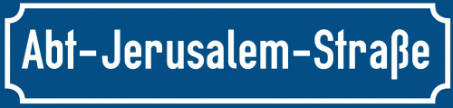 Straßenschild Abt-Jerusalem-Straße