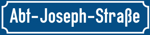 Straßenschild Abt-Joseph-Straße