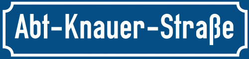 Straßenschild Abt-Knauer-Straße zum kostenlosen Download