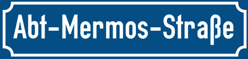 Straßenschild Abt-Mermos-Straße