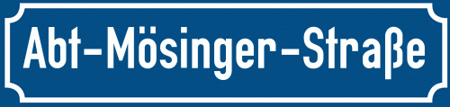 Straßenschild Abt-Mösinger-Straße zum kostenlosen Download