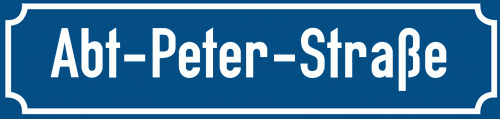Straßenschild Abt-Peter-Straße
