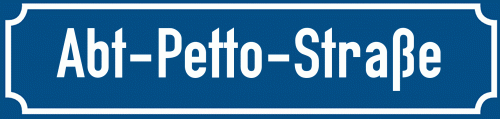 Straßenschild Abt-Petto-Straße