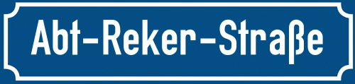 Straßenschild Abt-Reker-Straße zum kostenlosen Download