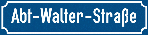 Straßenschild Abt-Walter-Straße
