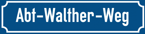 Straßenschild Abt-Walther-Weg