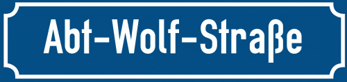Straßenschild Abt-Wolf-Straße zum kostenlosen Download