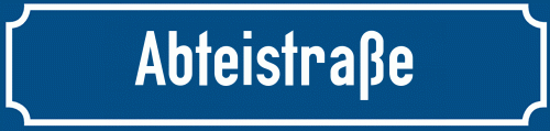 Straßenschild Abteistraße zum kostenlosen Download