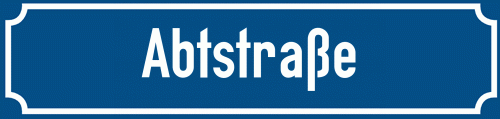 Straßenschild Abtstraße zum kostenlosen Download