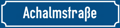 Straßenschild Achalmstraße zum kostenlosen Download