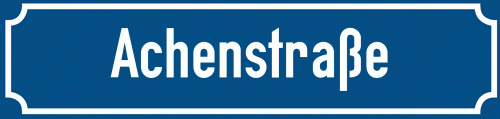 Straßenschild Achenstraße zum kostenlosen Download