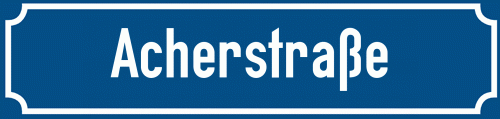Straßenschild Acherstraße zum kostenlosen Download