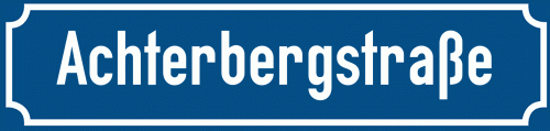 Straßenschild Achterbergstraße