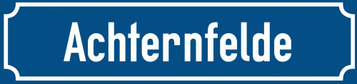 Straßenschild Achternfelde zum kostenlosen Download