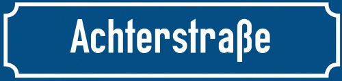Straßenschild Achterstraße zum kostenlosen Download