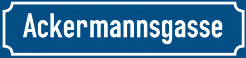 Straßenschild Ackermannsgasse
