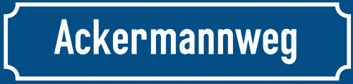 Straßenschild Ackermannweg
