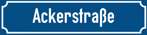 Straßenschild Ackerstraße zum kostenlosen Download