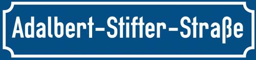 Straßenschild Adalbert-Stifter-Straße zum kostenlosen Download