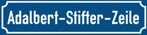 Straßenschild Adalbert-Stifter-Zeile