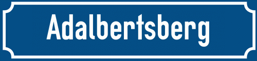 Straßenschild Adalbertsberg zum kostenlosen Download
