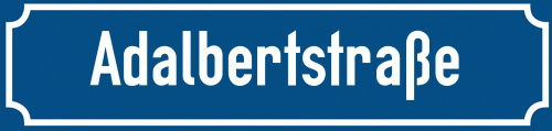 Straßenschild Adalbertstraße zum kostenlosen Download