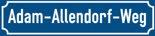 Straßenschild Adam-Allendorf-Weg