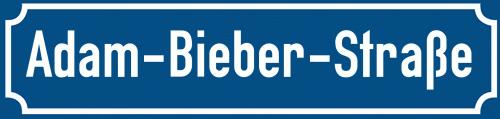 Straßenschild Adam-Bieber-Straße