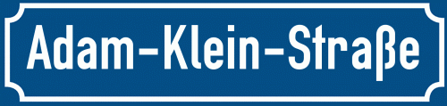 Straßenschild Adam-Klein-Straße