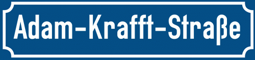 Straßenschild Adam-Krafft-Straße zum kostenlosen Download