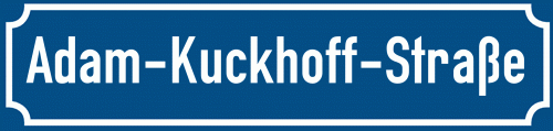 Straßenschild Adam-Kuckhoff-Straße